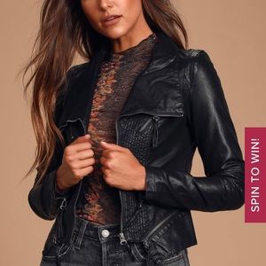 Up On A Tuesday - Lulus black vegan leather jacket